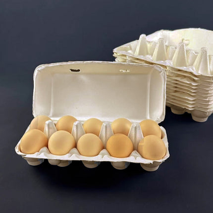 150PCS Paper Egg Tray 10 Slot Molded Pulp Leak-Proof for Egg Packaging Use