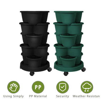 Stackable Planting Pots Vertical Planter for Balcony Yard Indoor Outdoor Plants