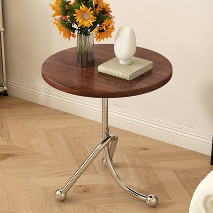 Vintage Style Round Side Table Small Accent Table for Living Room Bedroom Use