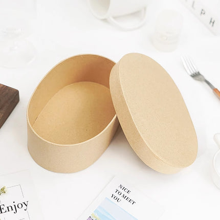 5pcs Oval Gift Boxes Paper Packaging Box Handcrafted Gift Storage Display Case