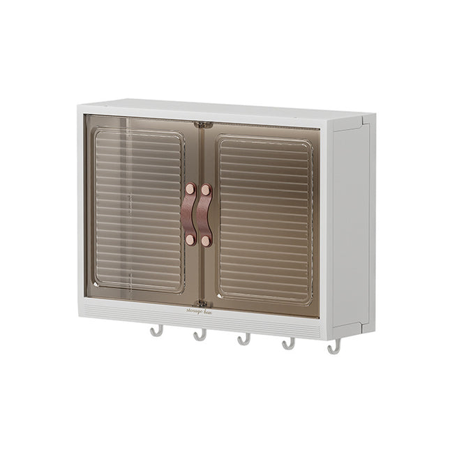 Bathroom Wall Mounted Storage Box Transparent Cabinet Rack Organizer Toiletries