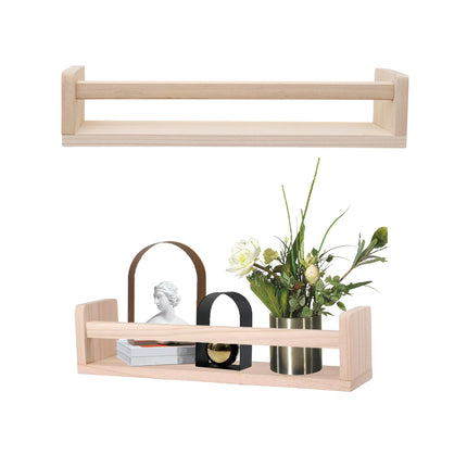 Wall Mounted Wooden Shelf Multi Purpose Home Storage Rack for Kitchen Bathroom