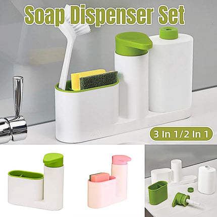 2/3 in 1 Soap Dispenser Organizer Hand Sanitizer Detergent Holder Bathroom Rack