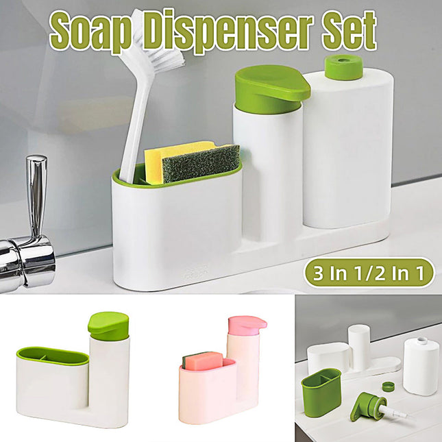 2/3 in 1 Soap Dispenser Organizer Hand Sanitizer Detergent Holder Bathroom Rack