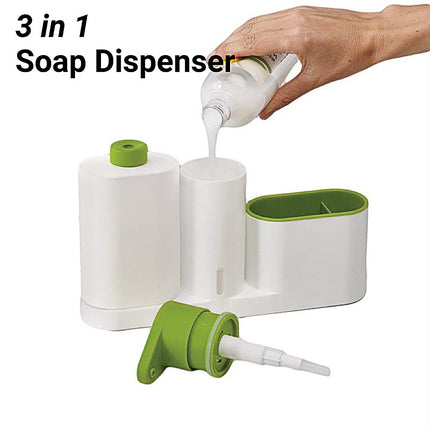2/3 in 1 Soap Dispenser Organizer Hand Sanitizer Detergent Holder Bathroom Rack