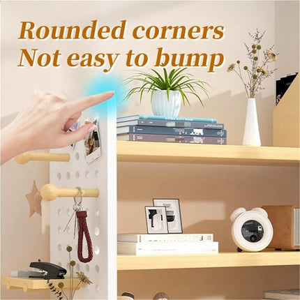 Desktop Bookshelf with Pegboard Hooks 3 Tier Storage Organizer for Office Home