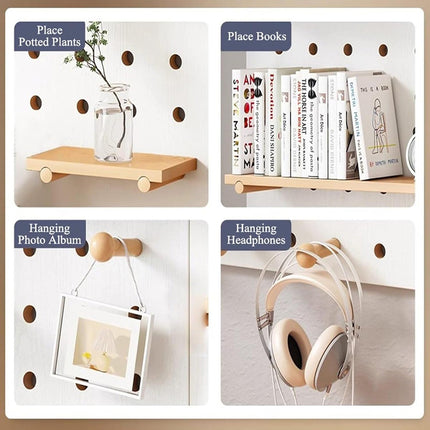 Desktop Bookshelf with Pegboard Hooks 3 Tier Storage Organizer for Office Home