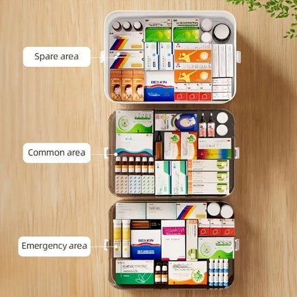 4 Layer Medicine Box Portable Medical Storage Family First Aid Emergency Box