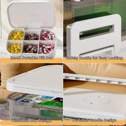 4 Layer Medicine Box Portable Medical Storage Family First Aid Emergency Box