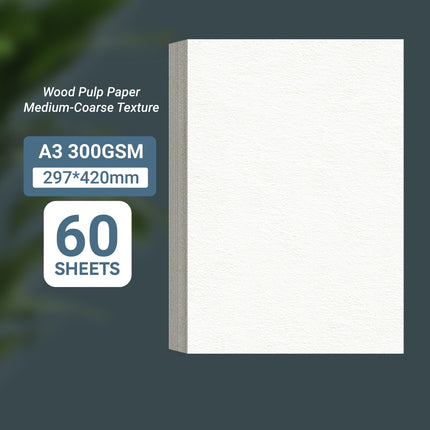 Thickened Wood Pulp Watercolor Paper 300gsm for Painting Art Use A3/4K/8K/16K