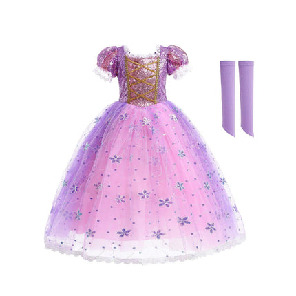 Long Hair Princess Dress Snow White Purple Dress AU - Aimall