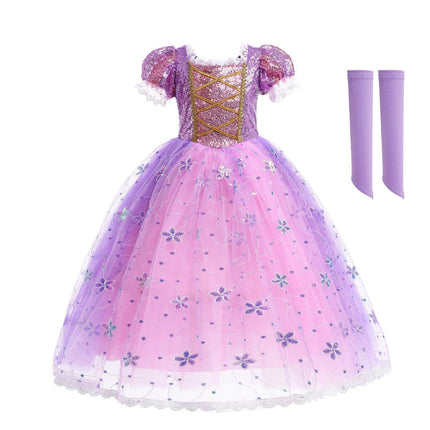 Long Hair Princess Dress Snow White Purple Dress AU - Aimall