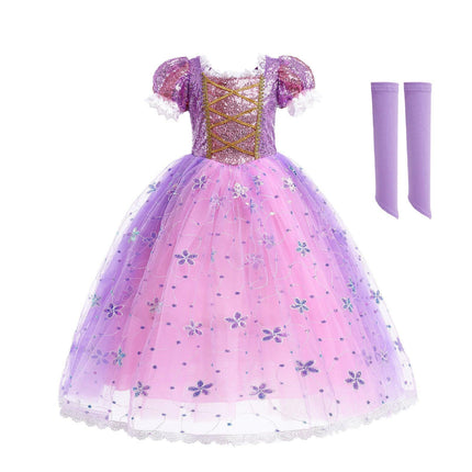 Long Hair Princess Dress Snow White Purple Dress AU - Aimall