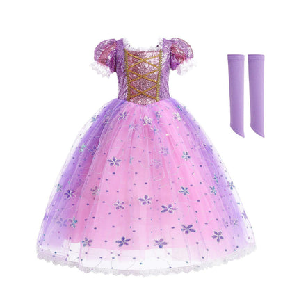 Long Hair Princess Dress Snow White Purple Dress AU - Aimall