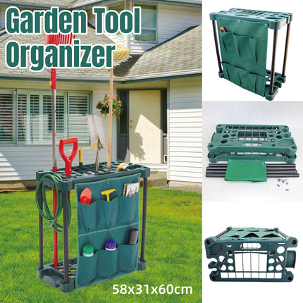 Hacienda Organising Storage Rack For Garden Tools Green Keep the Shed Tidy