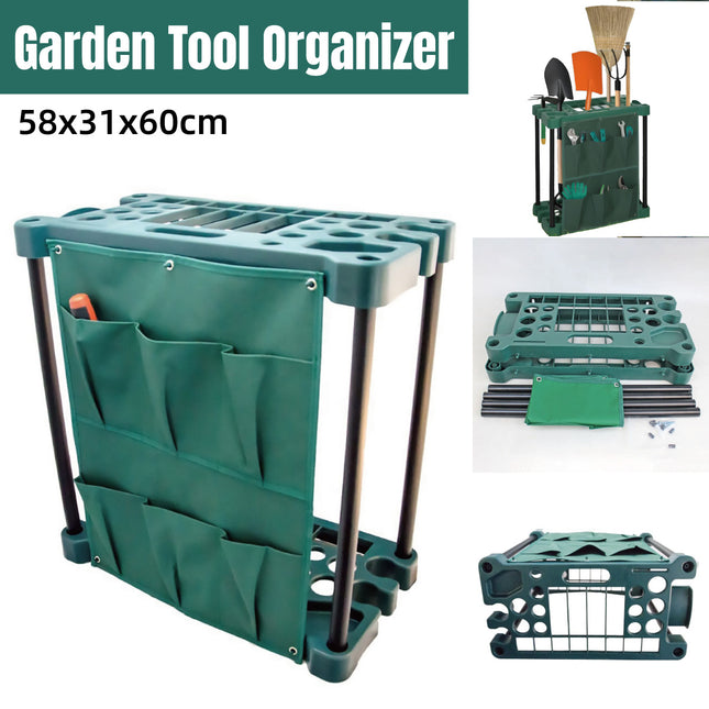 Hacienda Organising Storage Rack For Garden Tools Green Keep the Shed Tidy