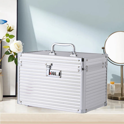 Aluminium Alloy Cosmetic Case Portable Handheld Storage Box Multifunctional