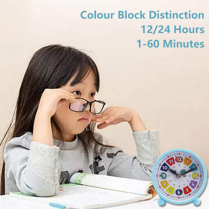 Student Desktop Alarm Clock 10cm Cute Simple Clock for Kids Bedroom Learning Use