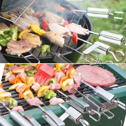 BBQ Skewers 10PCS Flat Stainless Steel 41cm Carry Bag Kebab Grill Sticks Outdoor
