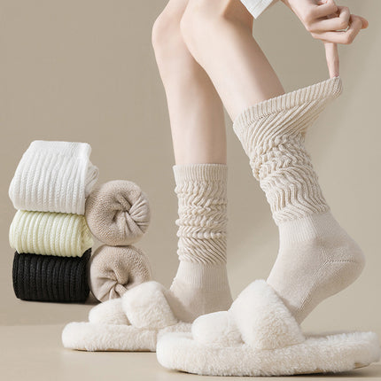3Pairs Warm Calf Socks Stack Stockings Winter Fall Over Knee High Thick Socks Set