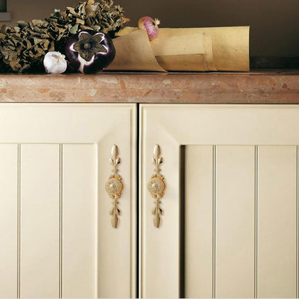 European Gold Cabinet Handle High End Luxury Copper Pull for Wardrobe Drawer Door