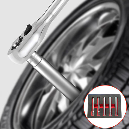 5PCS Socket Extension Bar Set 6Size Durable for Ratchet Wrench Tool Set Silver