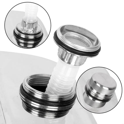 Stainless Steel Fuel Oil Drum Tank Silver 20L Diesel Gasoline Storage Container