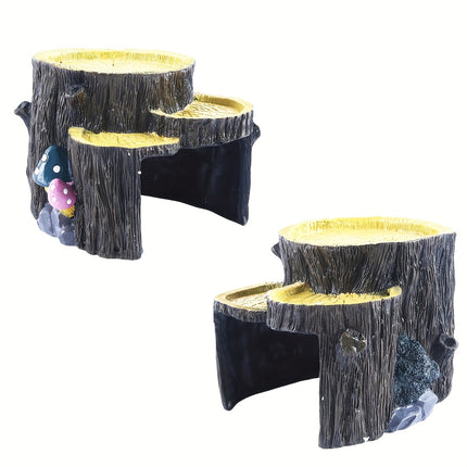 Resin Reptile Terrace Basking Platform Tortoise Hide Cave Terrarium Decor