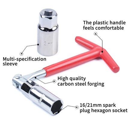 3PCS Car Spark Plug Socket Wrench Spark Plug Socket Removal Installation Tool