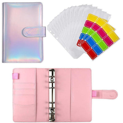 A6 Pu Leather Binder Pockets Cash Envelope Planner Notebooks