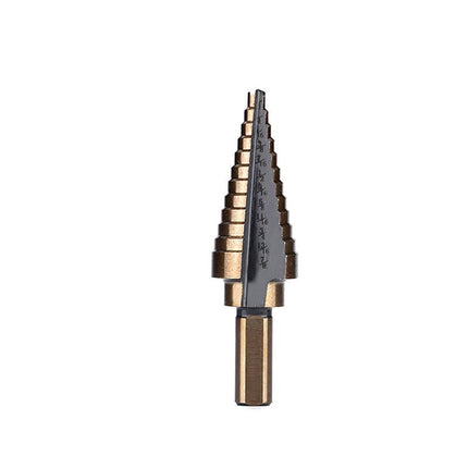5PCS Titanium HSS Step Drill Bit Set High Speed Steel Cone Hole Cutter Kit Case