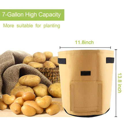 7 Gallons Potato Grow Planter Container Bag Pouch Root Plant Growing Pot Side Window - Aimall