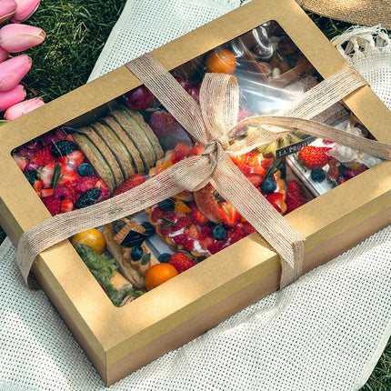 20PCS Pie Boxes White Bakery Boxes Pastry Boxes with Window for Cookies Muffins