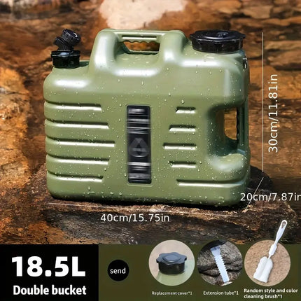 Outdoor Camping Water Storage Bucket with Faucet Portable Square Drinking Tank