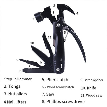 Multi-purpose Crate Hammer Nail Lifting Life-saving Pliers Tool Outdoor Camping