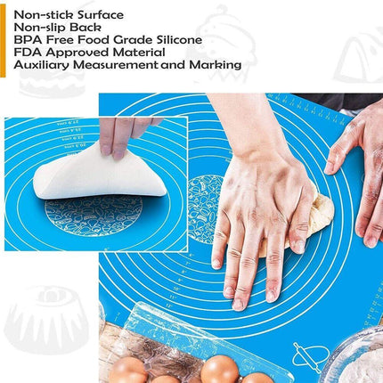 Reusable Non-Stick Silicone Rolling Dough Mat Cake Pastry Baking Fondant Sheet - Aimall