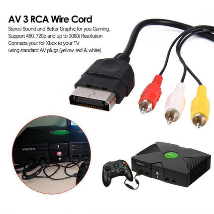 TV AV 3 RCA Cord Audio Video Cable for Microsoft Original/Classic Xbox 1st Gen - Aimall