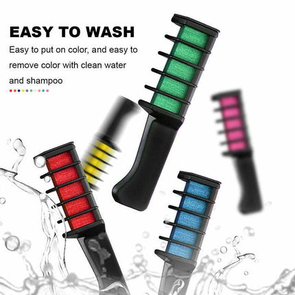 10 Colors Hair Chalk Comb Kit Temporary Dye for Kids' Fun & Parties - Aimall