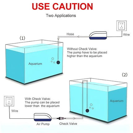 Aquarium Oxygen Pump Fish Tank Air Stone Aerator Oxygenator Pump for Freshwater