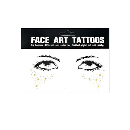 8Style Women Girl Face Gold Shine Body Temporary Tattoo Freckle Art Tattoo Paper - Aimall