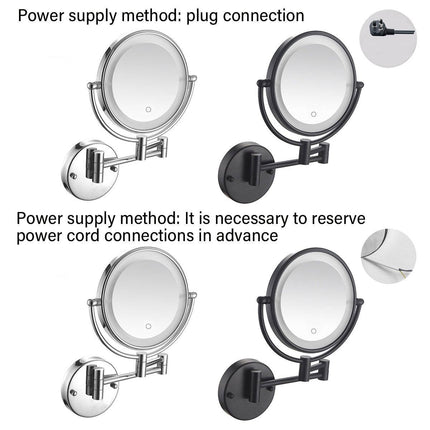 Folding Wall Mounted Makeup Mirror Telescopic Rotating Mirror for Hotel Bathroom