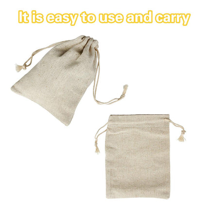 8X10Cm Small Bag Natural Linen Pouch Drawstring Burlap Jute Sack Jewelry Gift