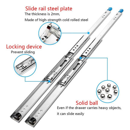 1 Pair Locking Drawer Slides Heavy Duty 120kg Runners Trailer 16 18 20 22 Inch