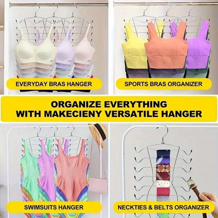 2pcs 8 Tier Metal Clothes Hanger Underwear Storage Organizer Stainless Steel