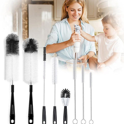 8 Pcs Nylon Straw Brush Set Cleaner Bottle Glass Tube Pipe Small Long Cleaning