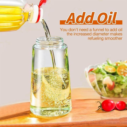 2-in-1 470ml Glass Oil Bottle Spray Pour Automatic Pressure Control Kitchen Tool