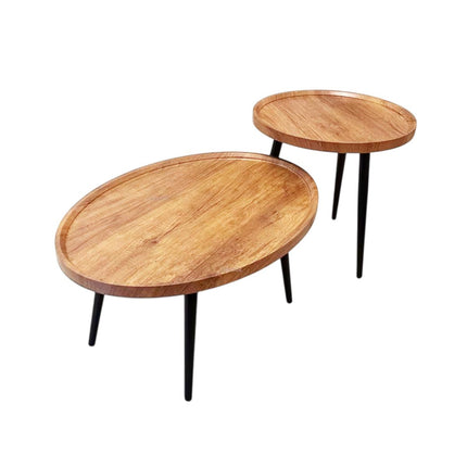 2Pack Smooth Glossy Coffee Table Nesting Side End Table Living Room Furniture