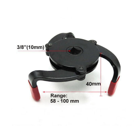 3 Jaw Oil Filter Wrench 58-100mm Range Auto-Adjust Removal Repair Tool