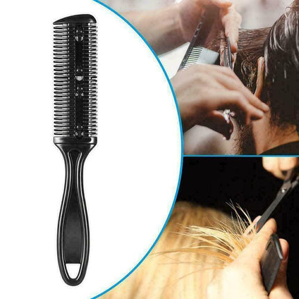 2PCS Razor Comb With Blades Razor Trimmer DIY Double Sides Hair Thinning Comb - Aimall