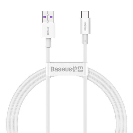 White Baseus 66W Usb To Type-C Fast Charging Cable Lead Wire Cord For Type-C - Aimall